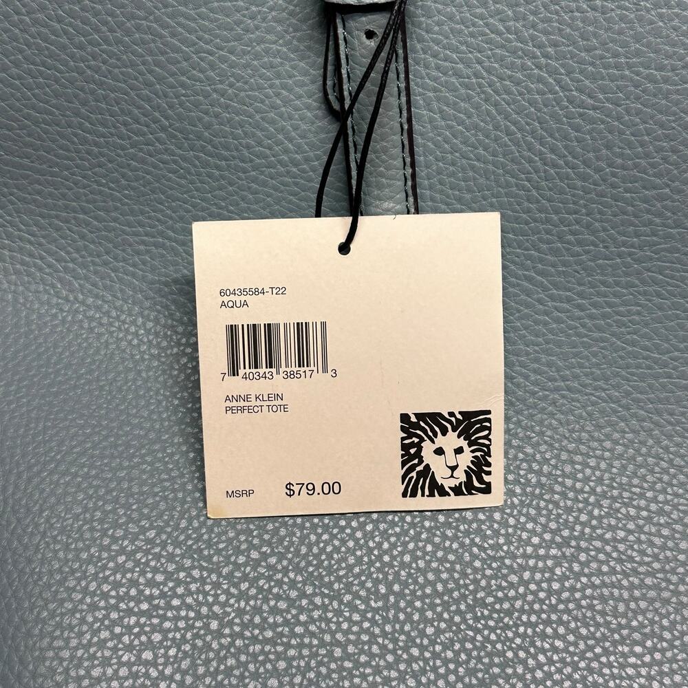 NWT Anne Klein Perfect Medium Tote Handbag - Aqua - Picture 4 of 7